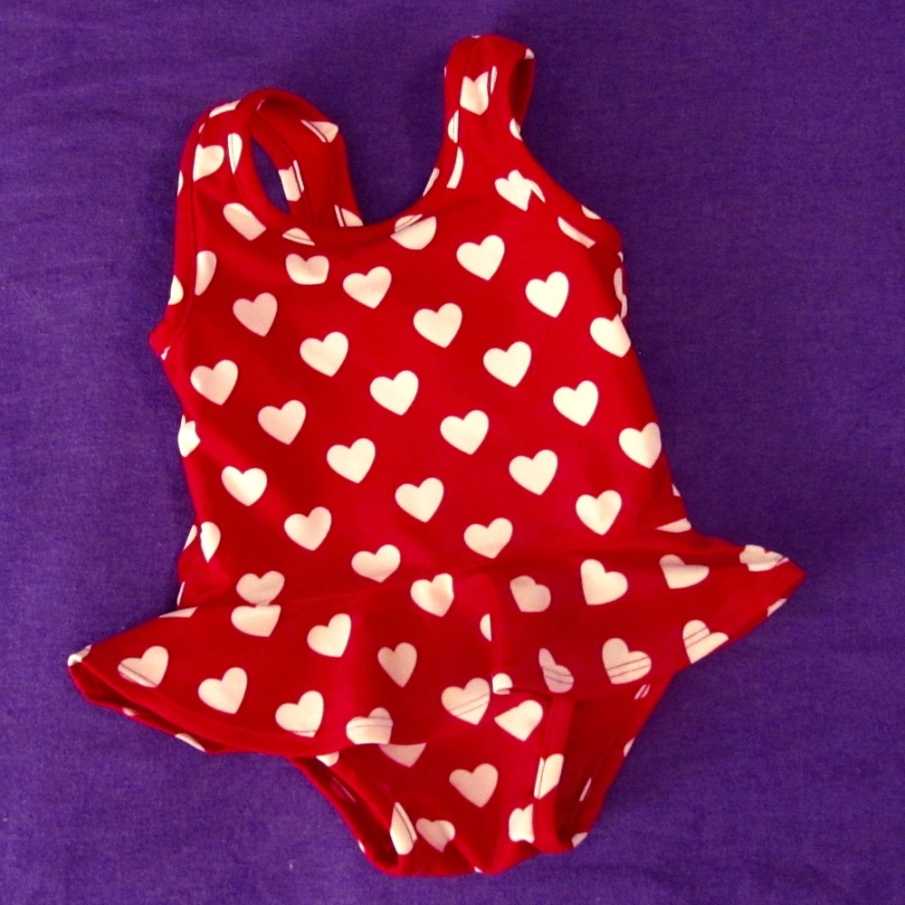 babyGap Heart Ruffle Skirt Bathing Suit 0-3m